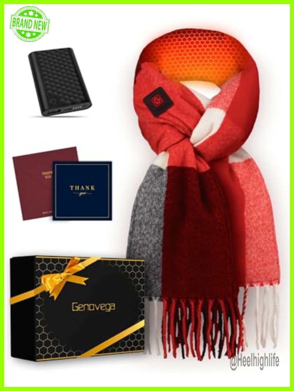 Heated Scarf Graphene Far-Infrared 3-Level Temperature Control 8hr Battery Gift